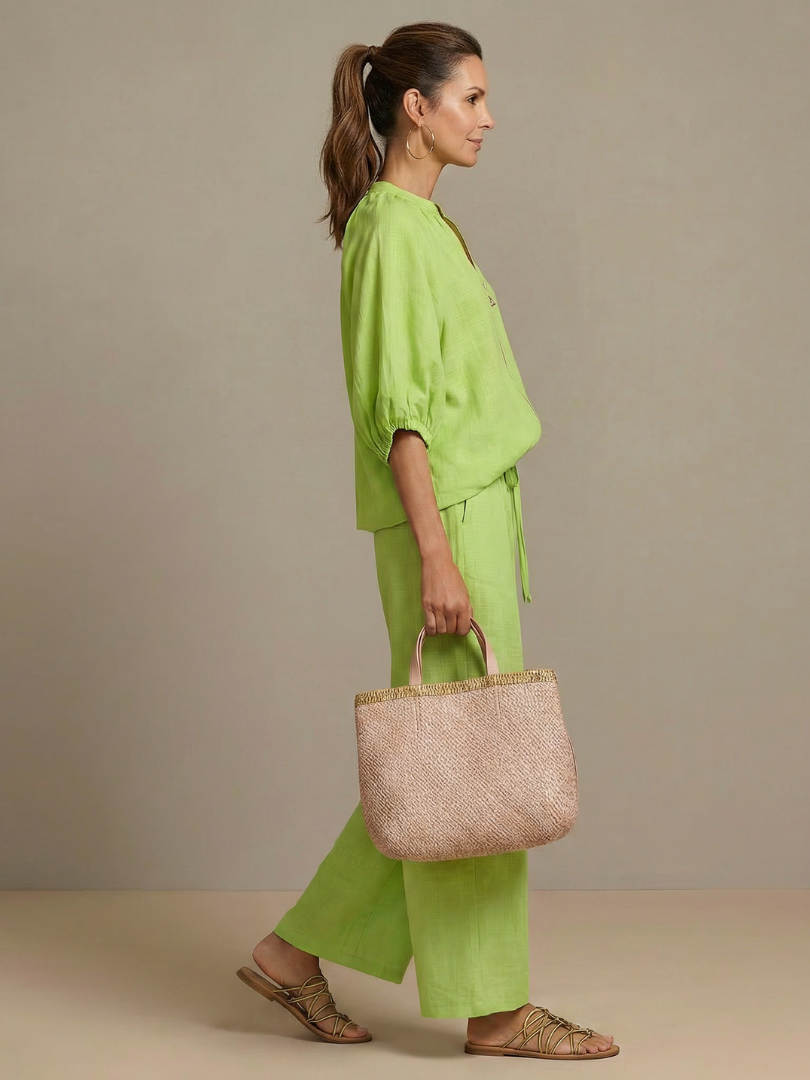 Isla | Zip Front Blouson Relaxed Fit Daywear Set