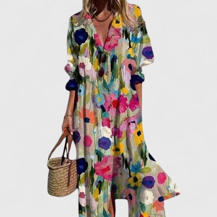 Women's Maxi Dress – Linen Blend Relaxed Fit Casual | Amelia 3