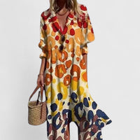 Lucia | Floral Watercolor Casual Linen Blend Relaxed Fit Maxi Dress