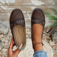Harper | Micro-Perforated Slip-On Everyday Leatherette Flats