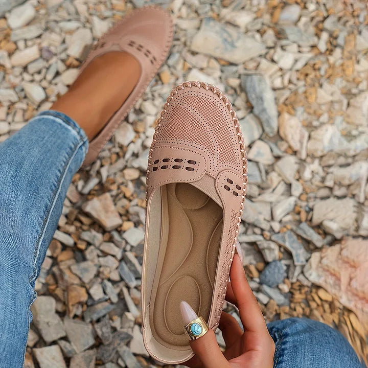 Women's Ballet Flats – Micro-Perforated Leatherette Casual | Amelia 4