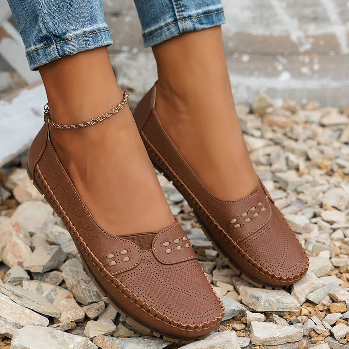 Women's Ballet Flats – Micro-Perforated Leatherette Casual | Amelia 8