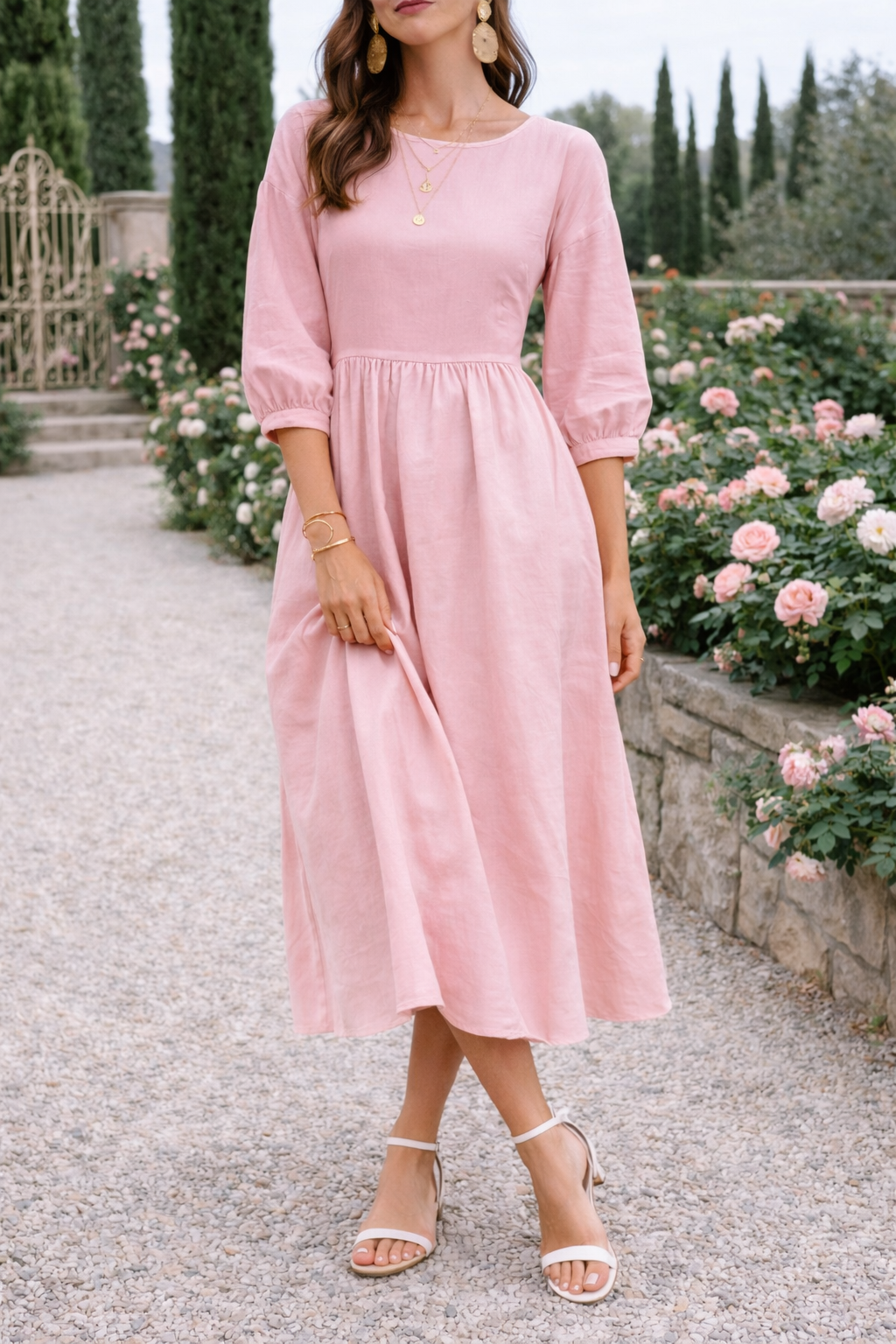 Women's Midi Dress – Linen Relaxed Fit Everyday | Amelia 4