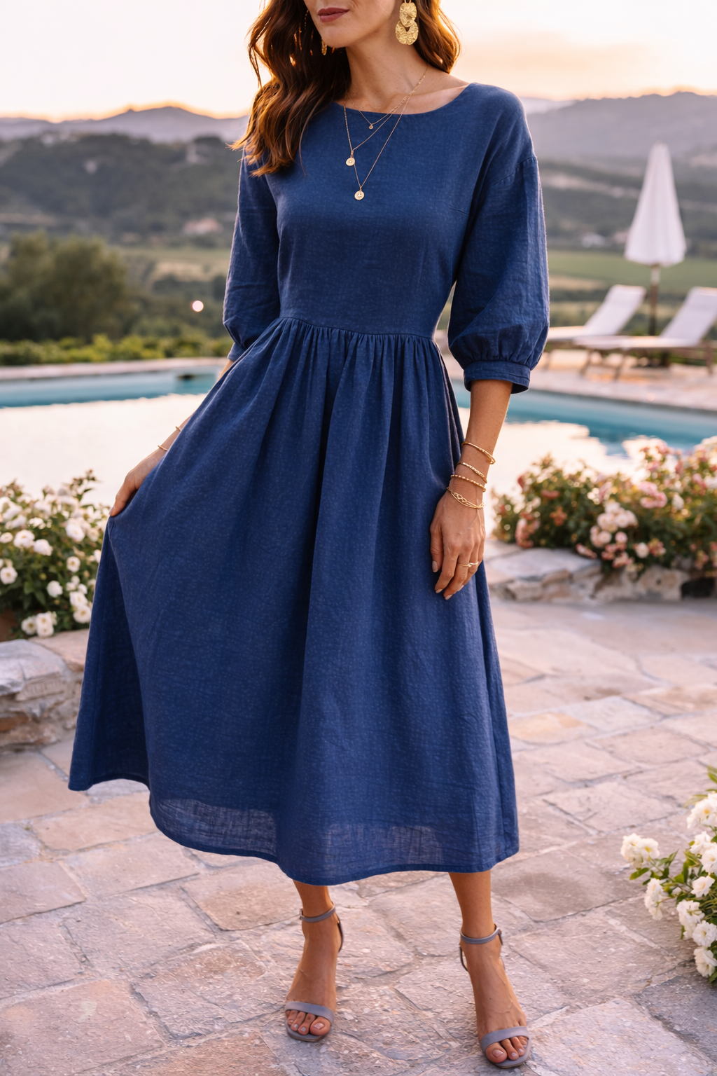 Women's Midi Dress – Linen Relaxed Fit Everyday | Amelia 6