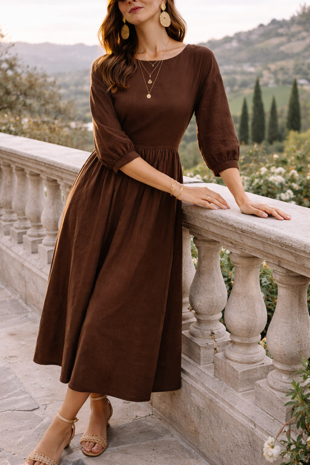 Women's Midi Dress – Linen Relaxed Fit Everyday | Amelia 7