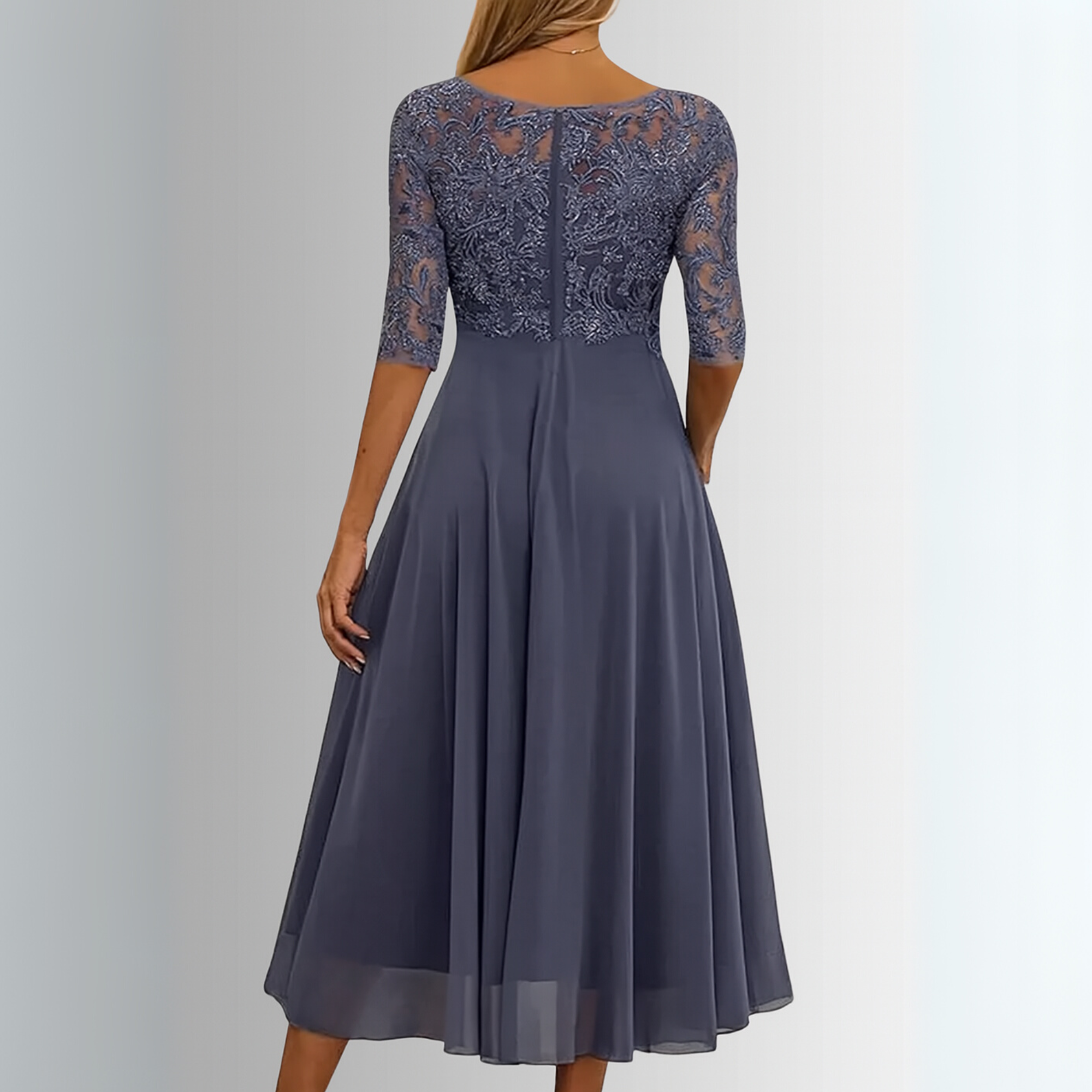 Women's Midi Dress – Chiffon A-Line Formal Evening | Amelia 6