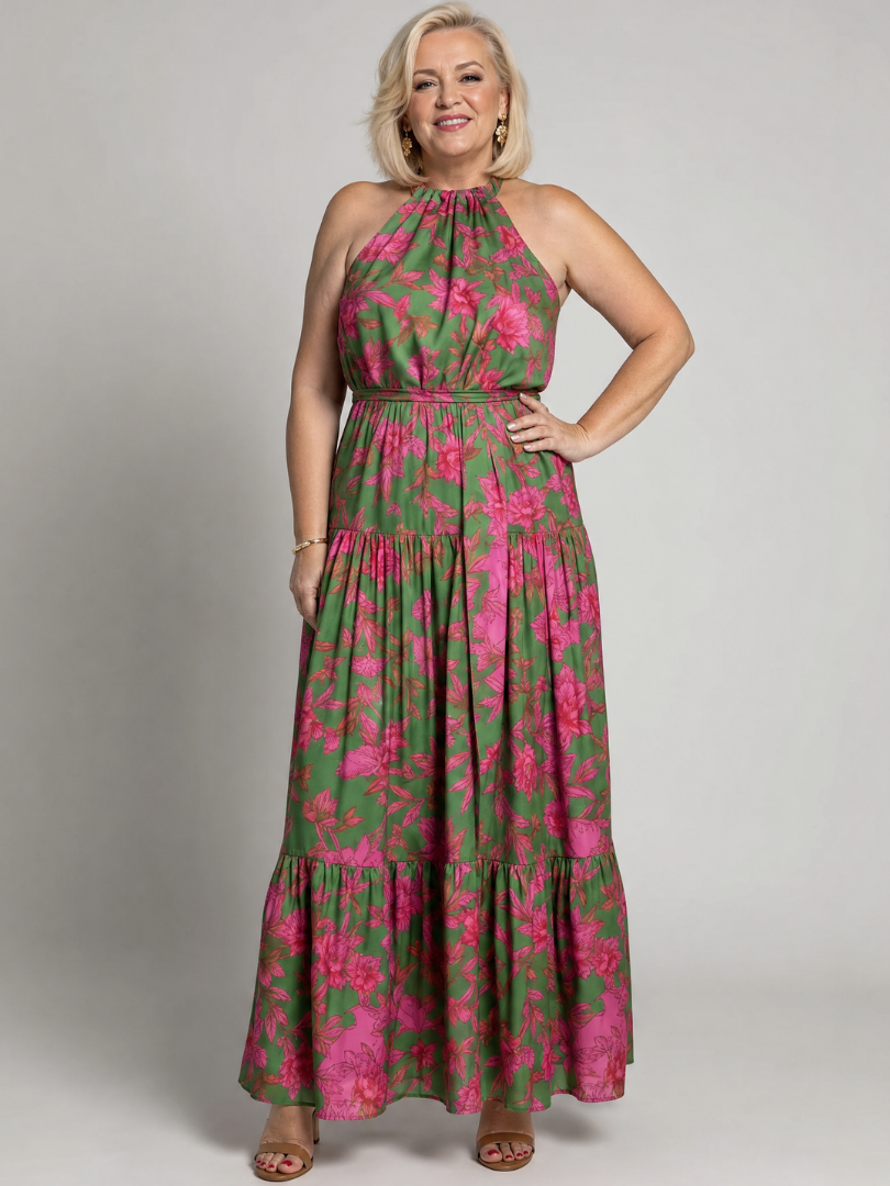Marguerite | Women's Halter Holiday Maxi Dress
