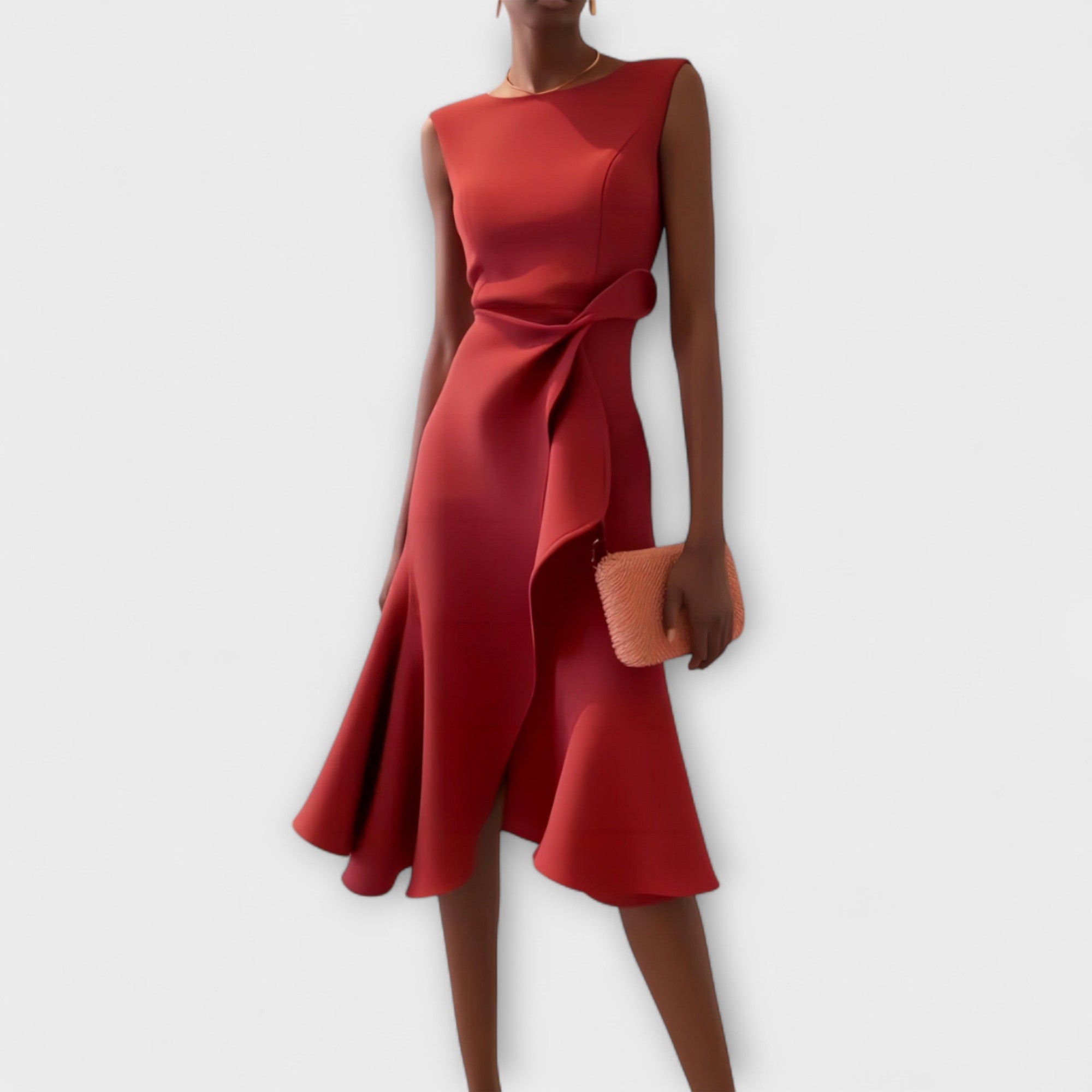 Women's Midi Dress – Scuba Crepe Structured Fit Formal | Florence 1