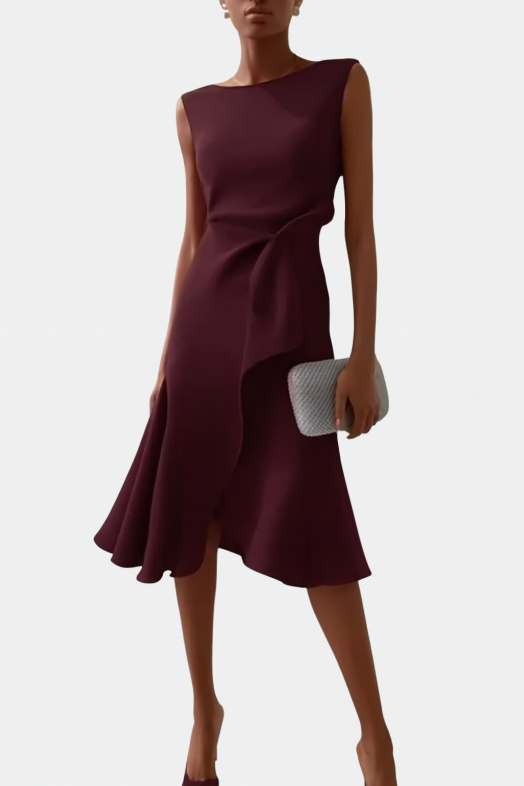 Women's Midi Dress – Scuba Crepe Structured Fit Formal | Florence 10