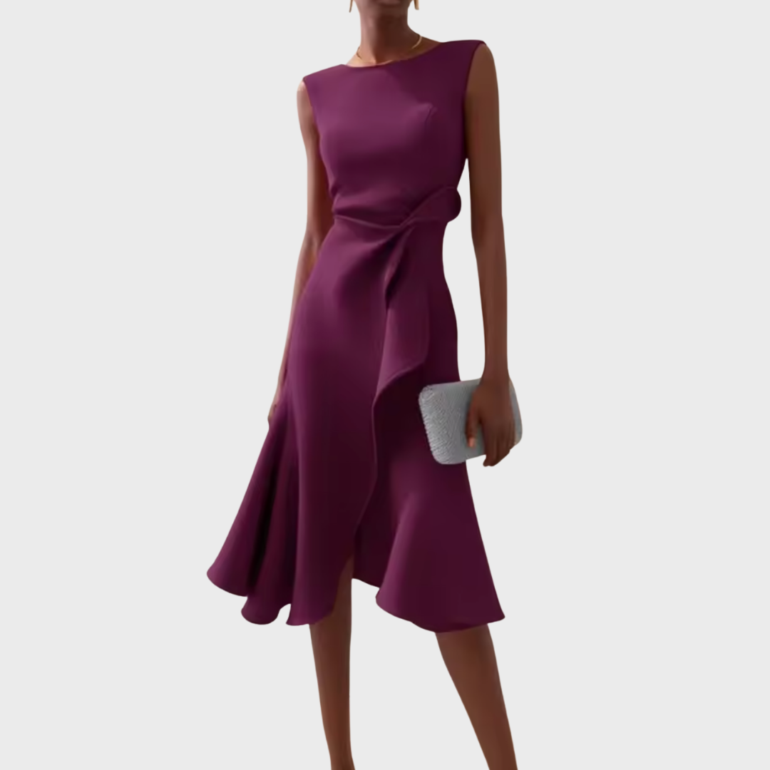 Women's Midi Dress – Scuba Crepe Structured Fit Formal | Florence 7
