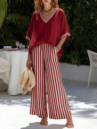 Eloise | Relaxed Fit Casual V-Neck Two-Piece Set