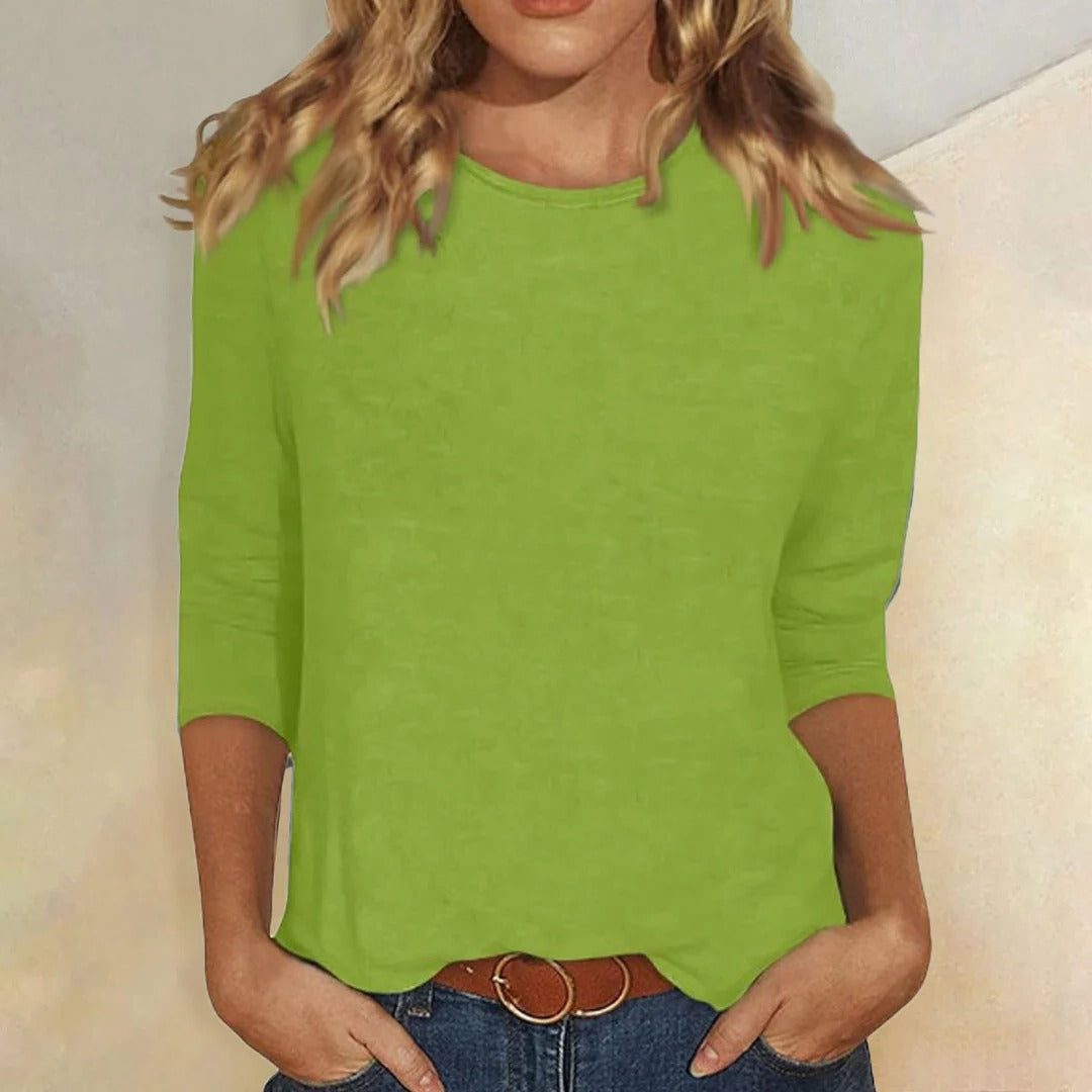 Lily | Crew Neck Casual Everyday Relaxed Fit Top 3/4 Sleeve