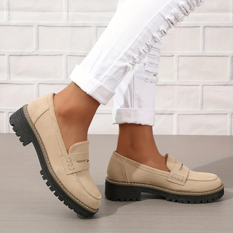 Women's Chunky Loafers – Matte Nubuck Platform Casual | Amelia 4