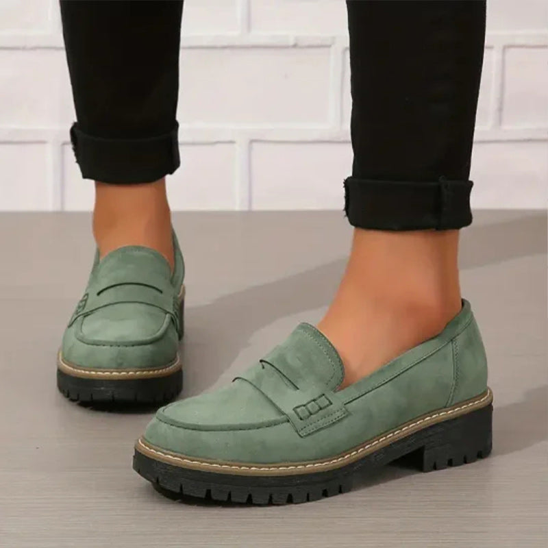 Women's Chunky Loafers – Matte Nubuck Platform Casual | Amelia 7