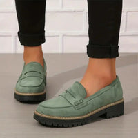 Harper | Chunky Lug Sole Casual Nubuck Loafers Platform Shoes