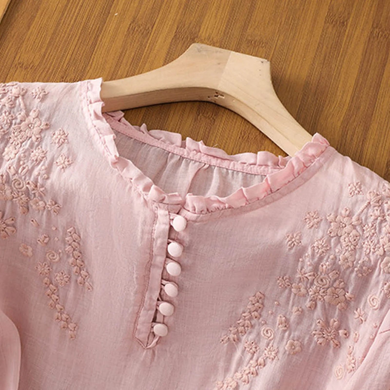 Women's Blouse – Cotton-Linen Relaxed Fit Casual | Isabella 4