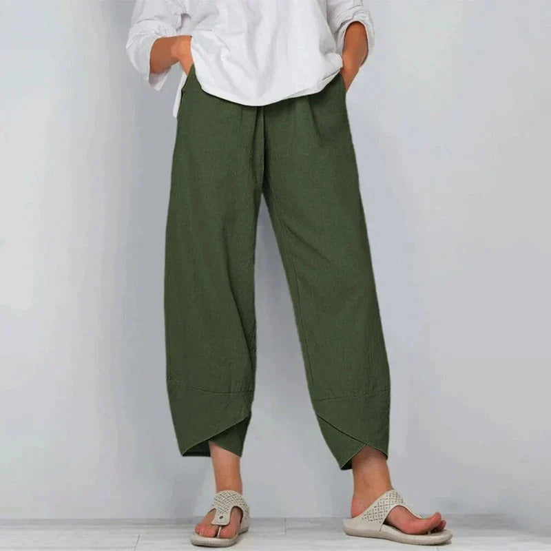 Women's Wide Leg Trousers – Linen Relaxed Fit Casual | Amelia 3