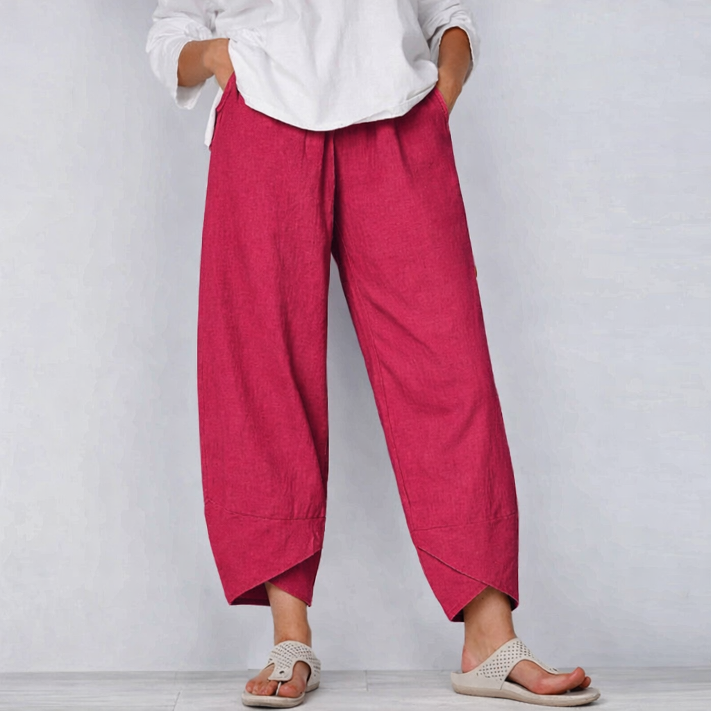 Women's Wide Leg Trousers – Linen Relaxed Fit Casual | Amelia 4