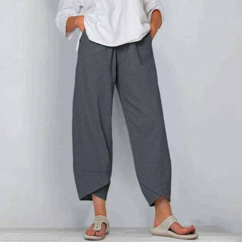 Women's Wide Leg Trousers – Linen Relaxed Fit Casual | Amelia 5