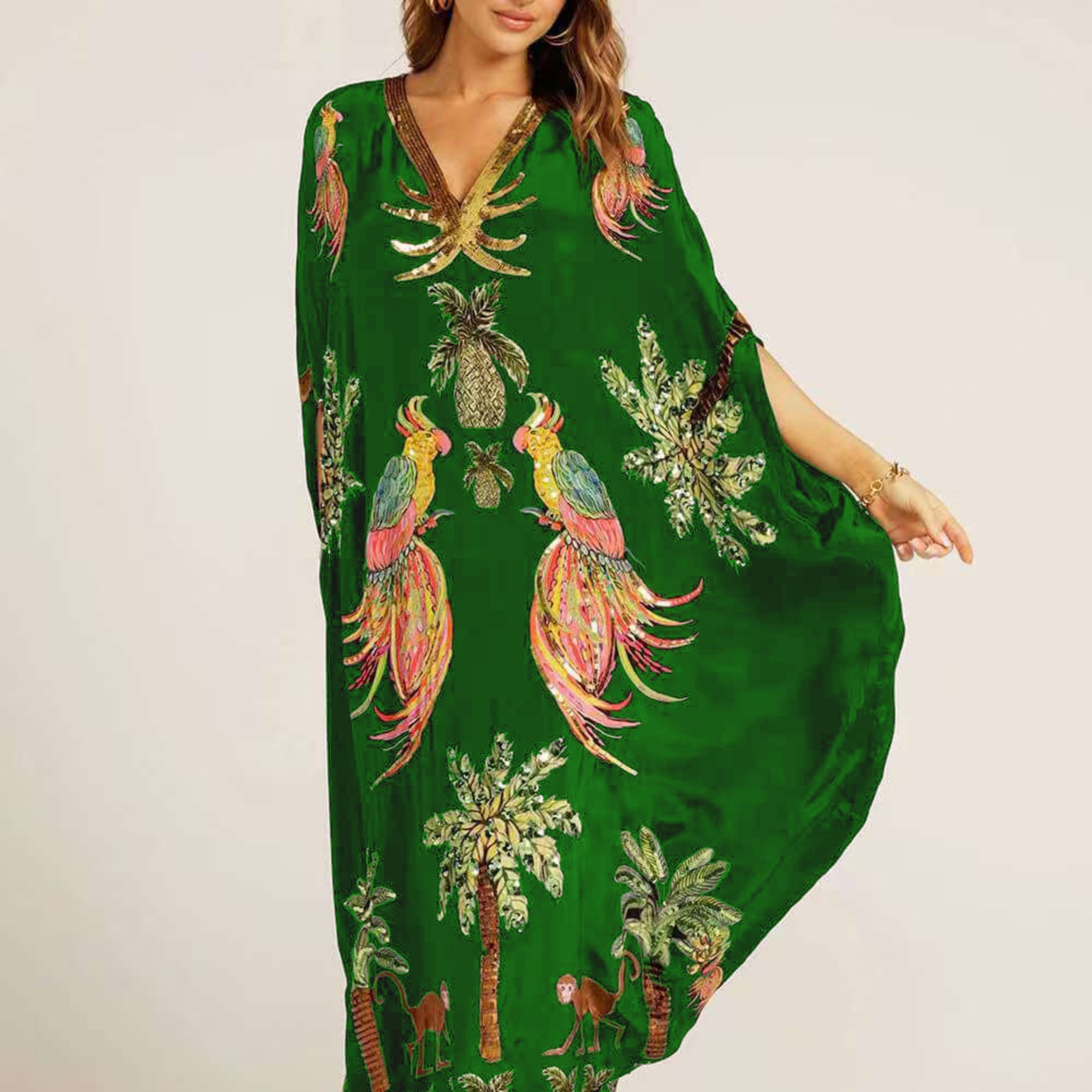Women's Kaftan – Silk Blend Oversized Evening Resort Wear | Amelia 8