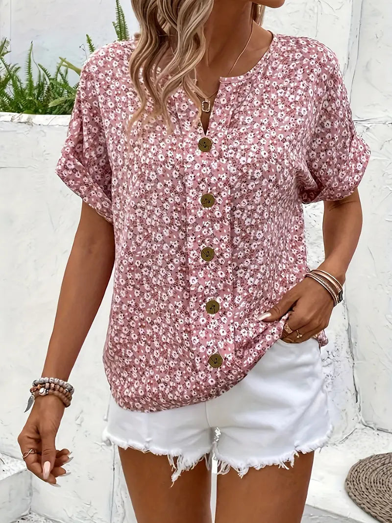 Women's Blouse – Lightweight Floral Relaxed Fit Casual Summer | Amelia 3