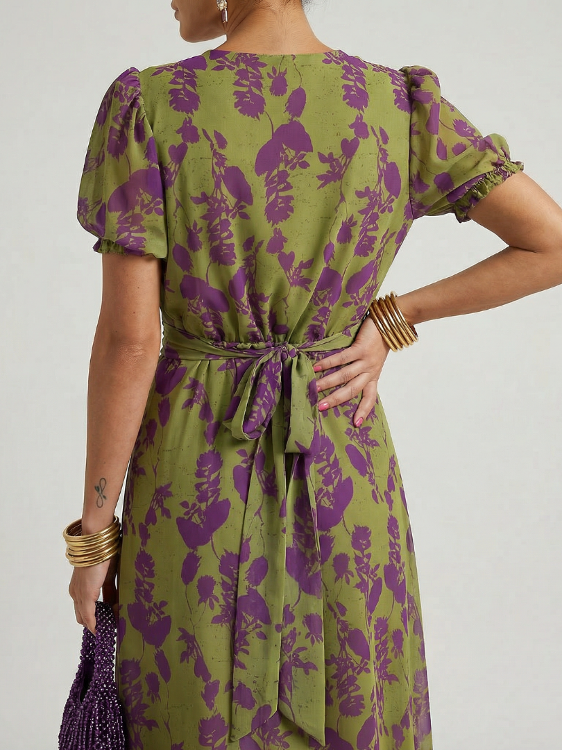 Emmeline | Women's Twist-Front Wedding Guest Midi Dress