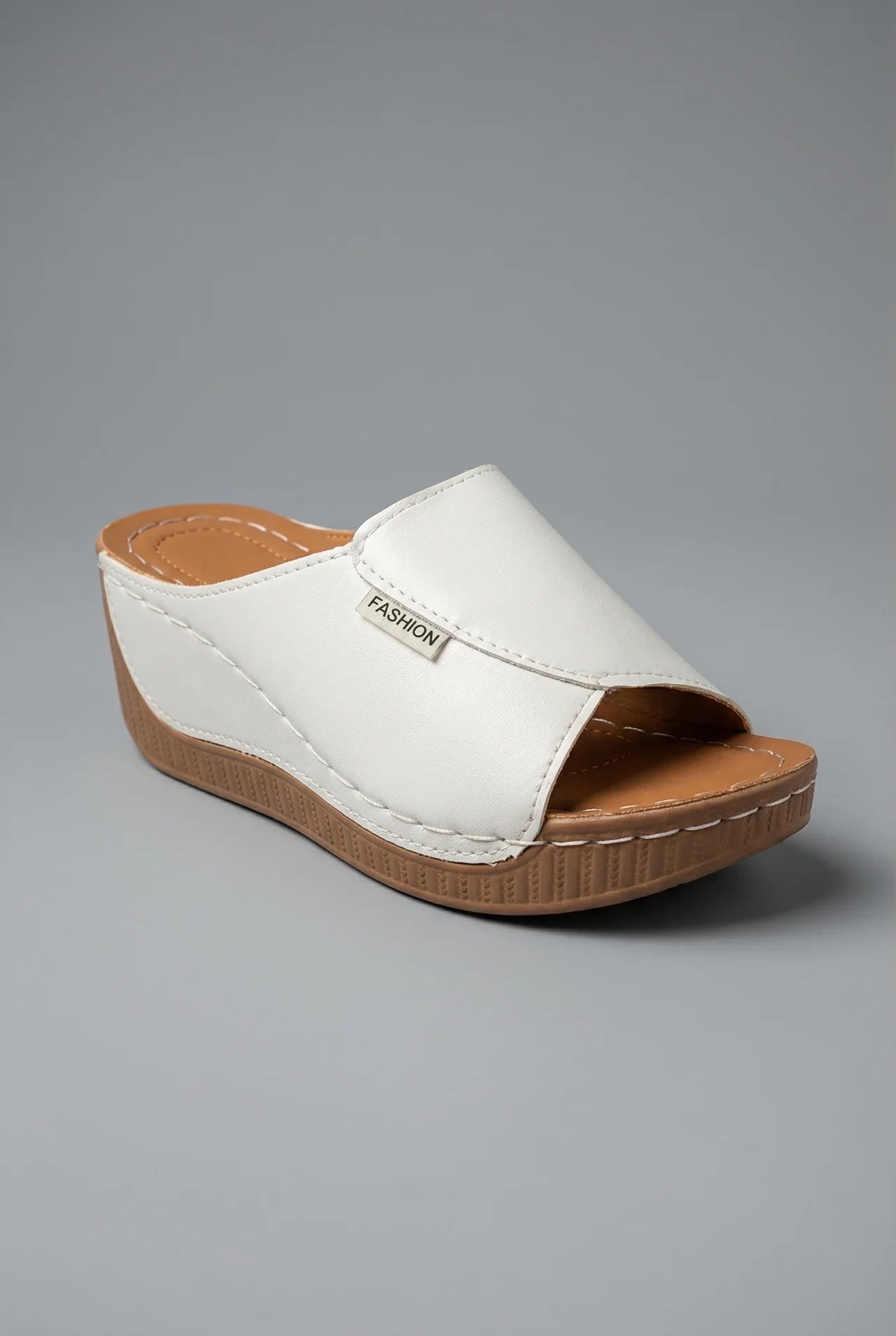 Women's Mules – Synthetic Leather Peep-Toe Wedge Smart-Casual | Isla 3
