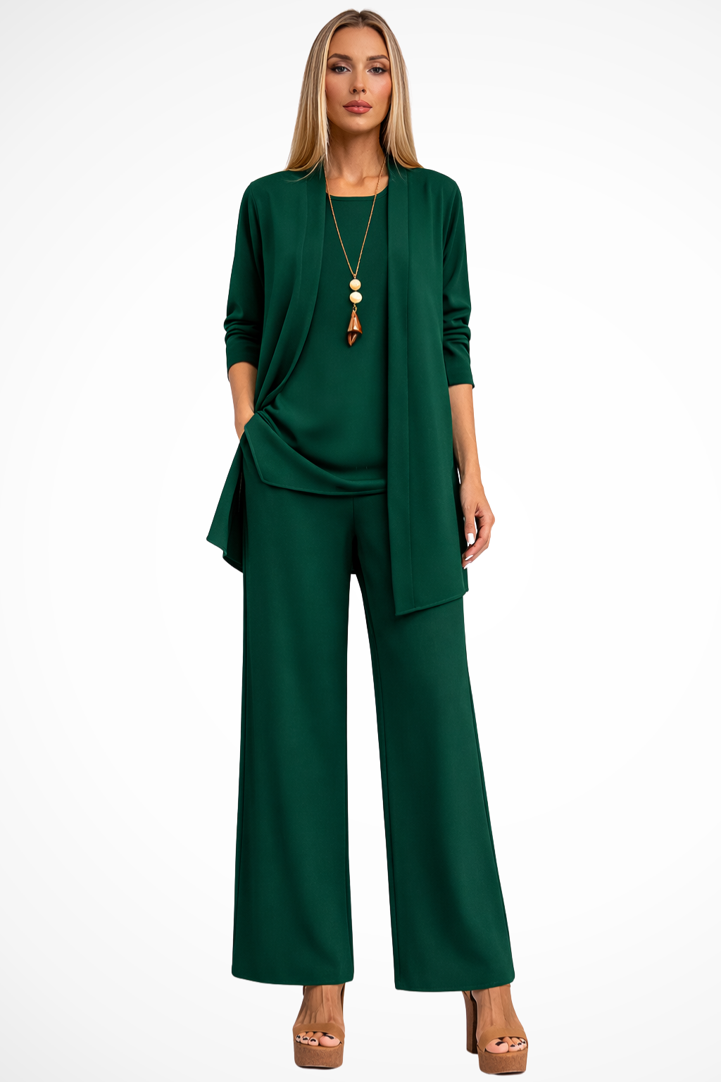 Women's Three-Piece Set – Jersey Blend Relaxed Fit Evening | Amelia 11