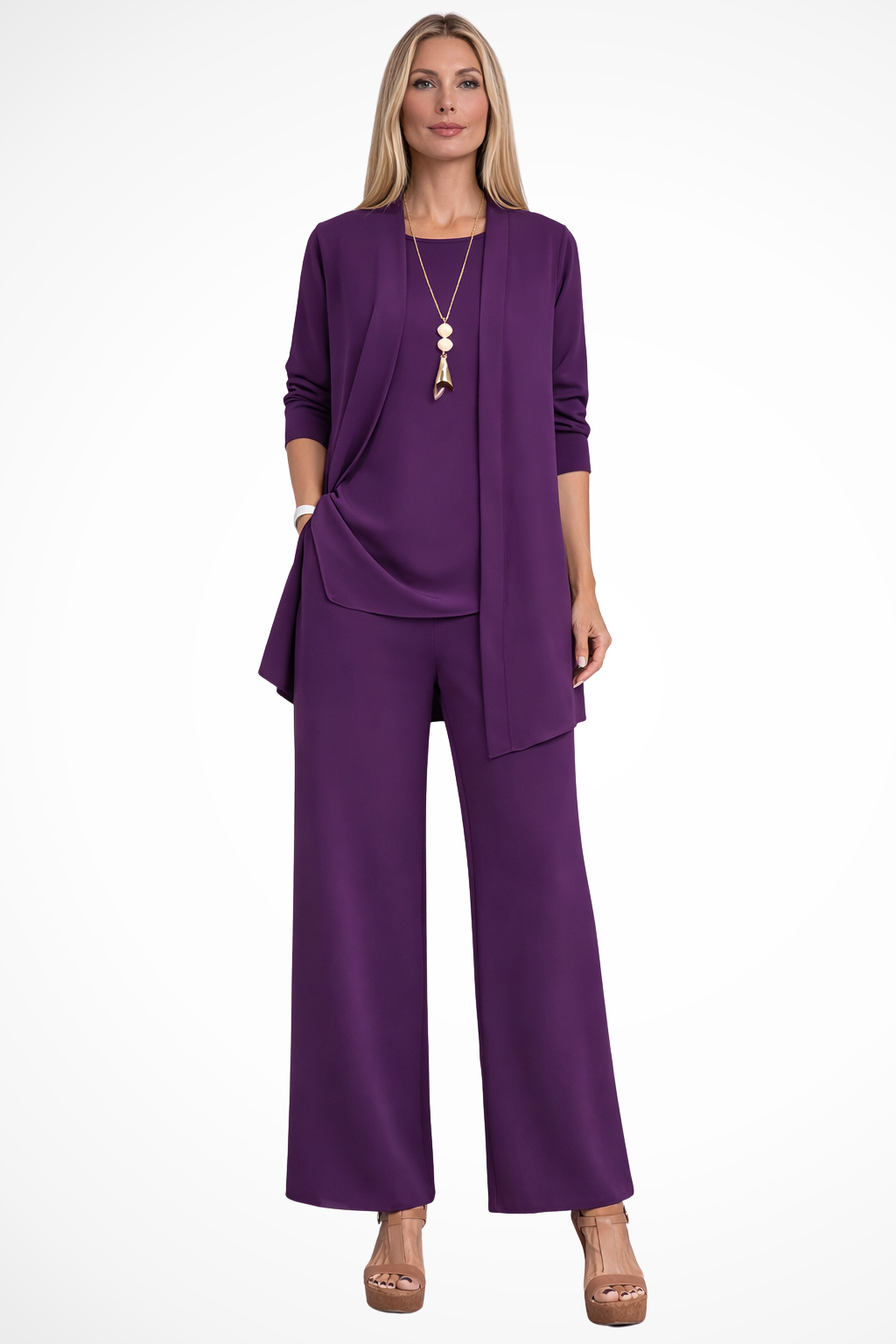 Women's Three-Piece Set – Jersey Blend Relaxed Fit Evening | Amelia 12