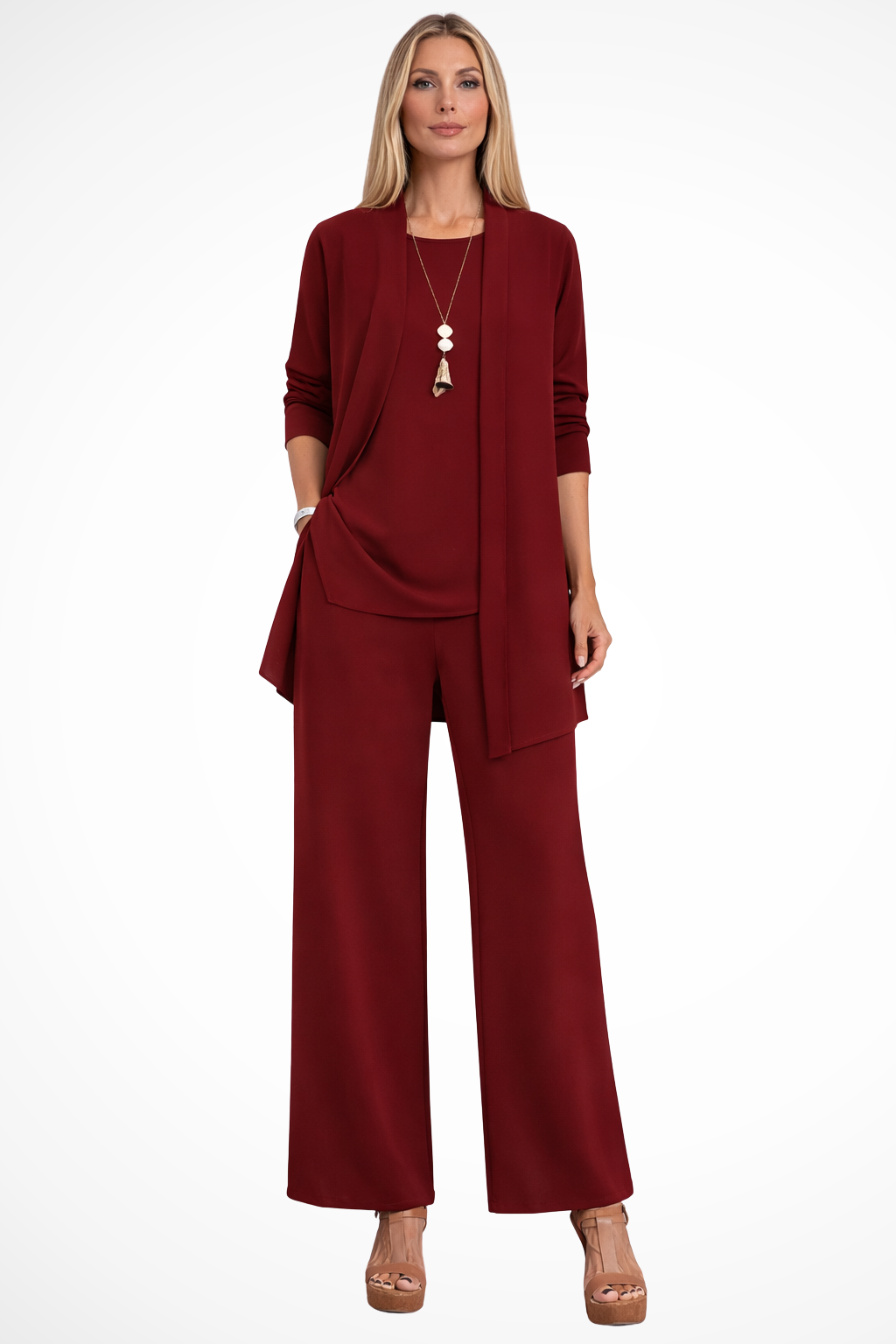 Women's Three-Piece Set – Jersey Blend Relaxed Fit Evening | Amelia 5