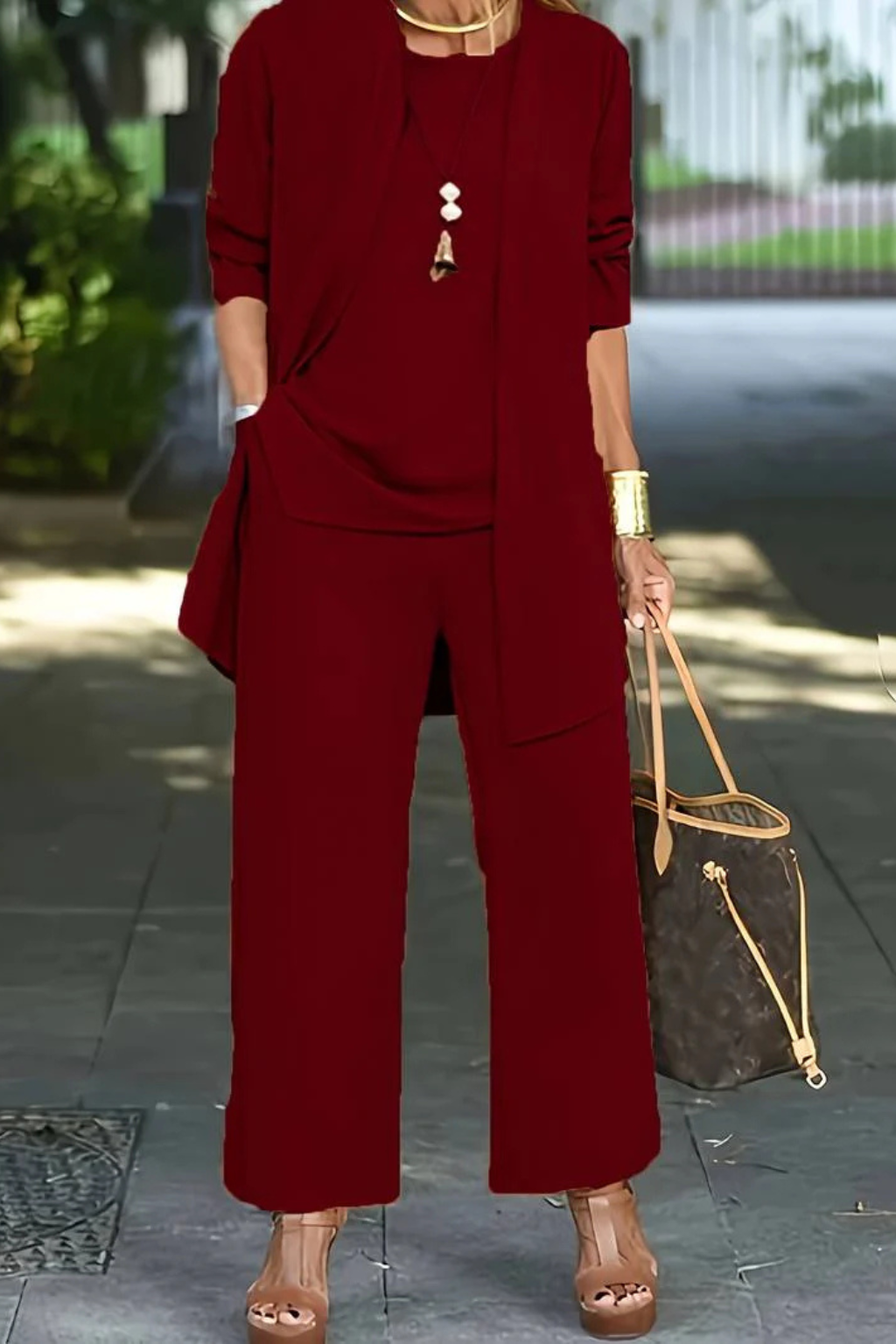 Women's Three-Piece Set – Jersey Blend Relaxed Fit Evening | Amelia 6