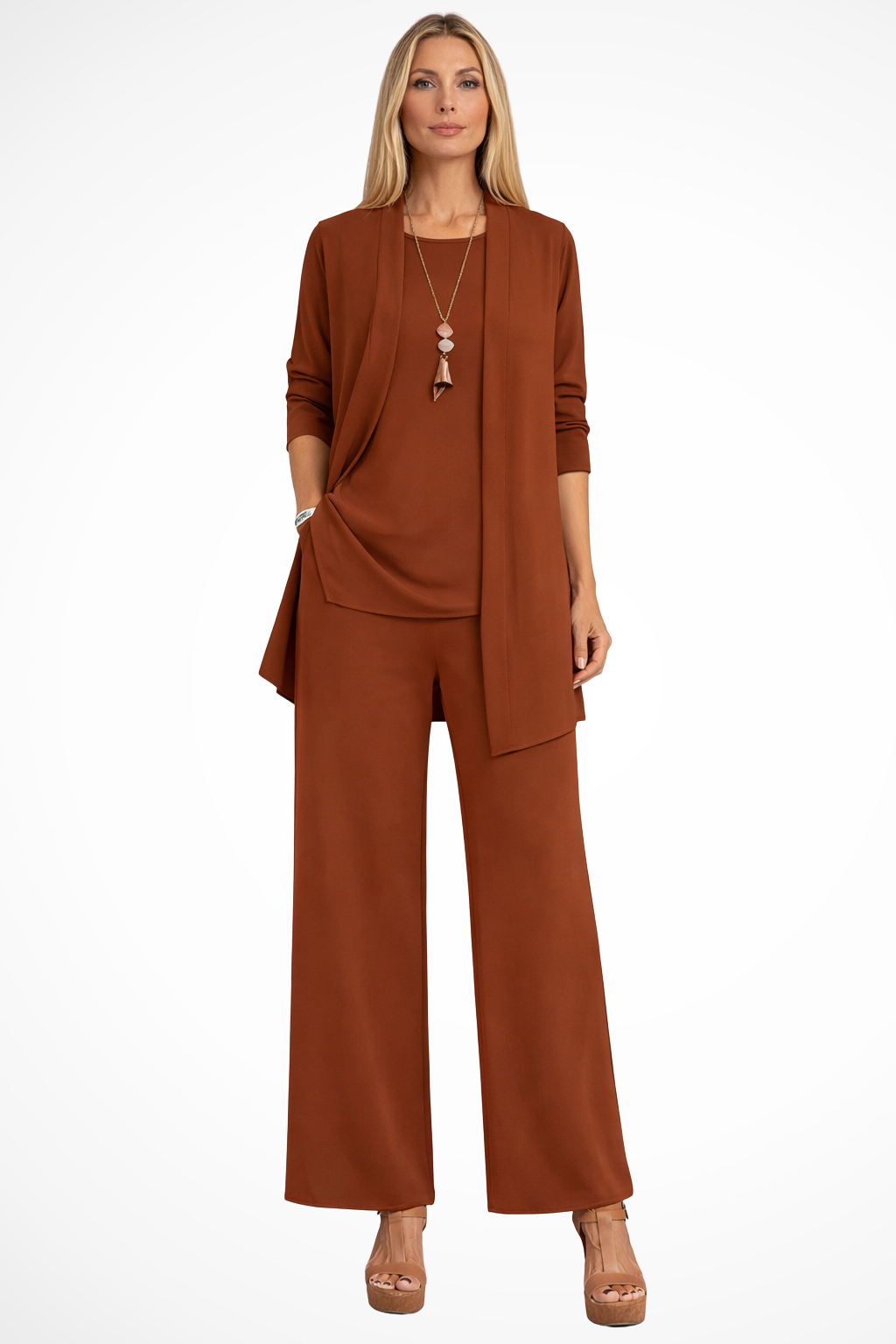 Women's Three-Piece Set – Jersey Blend Relaxed Fit Evening | Amelia 9
