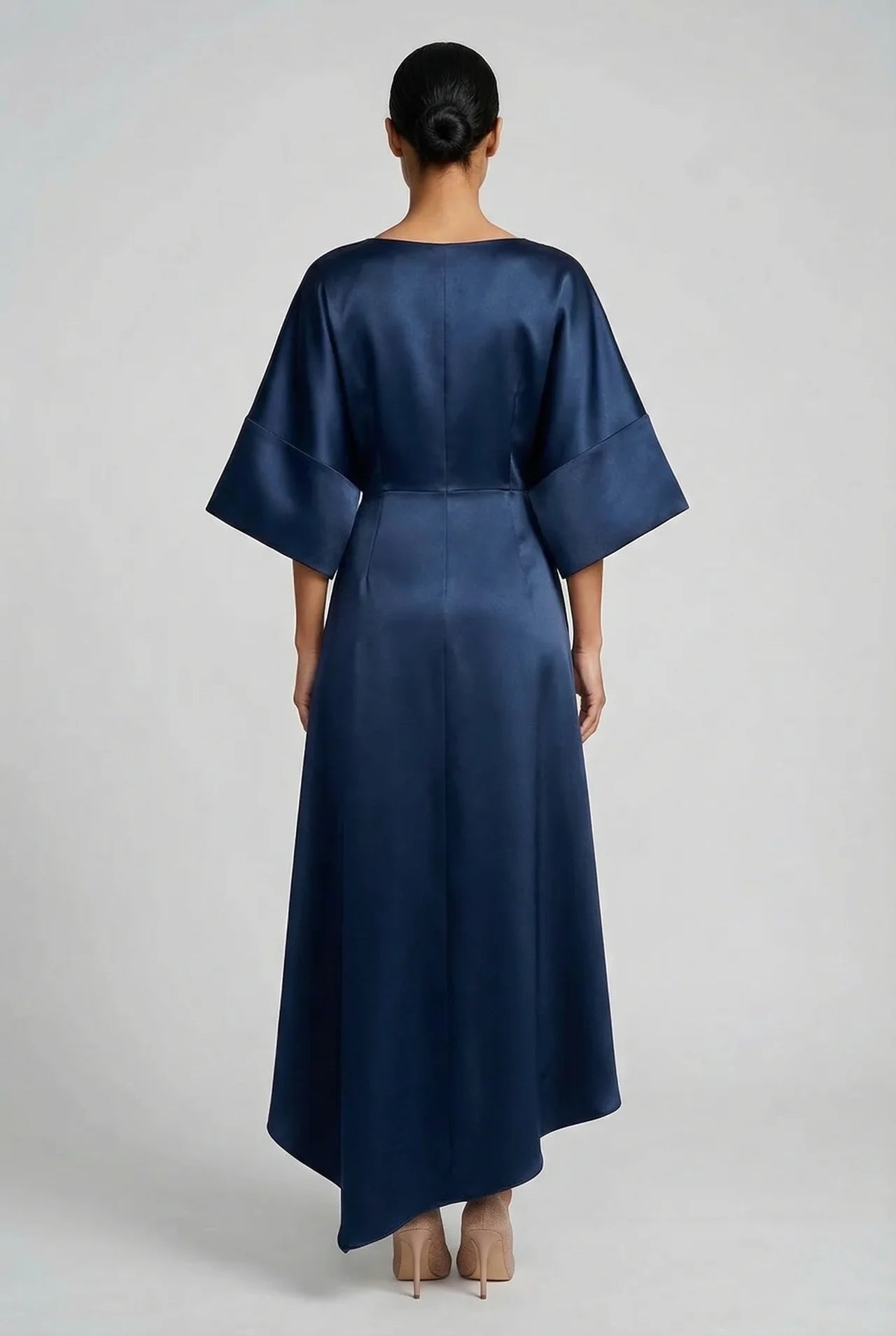 Women's Midi Dress – Satin Asymmetric Fit Formal | Amelia 3