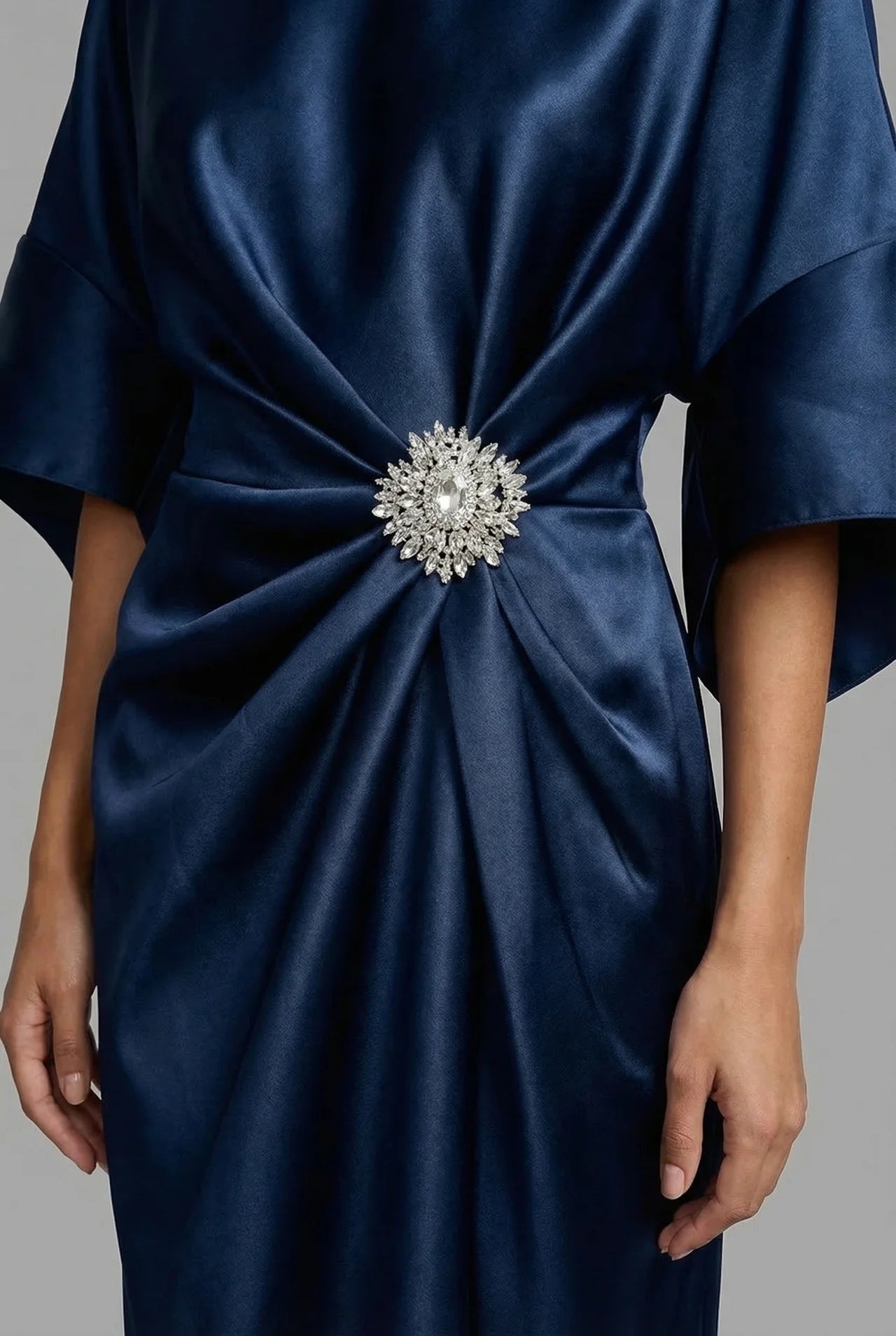 Women's Midi Dress – Satin Asymmetric Fit Formal | Amelia 5