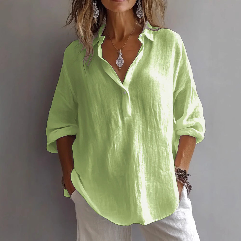 Lily | Casual Relaxed Fit Button Placket Shirt