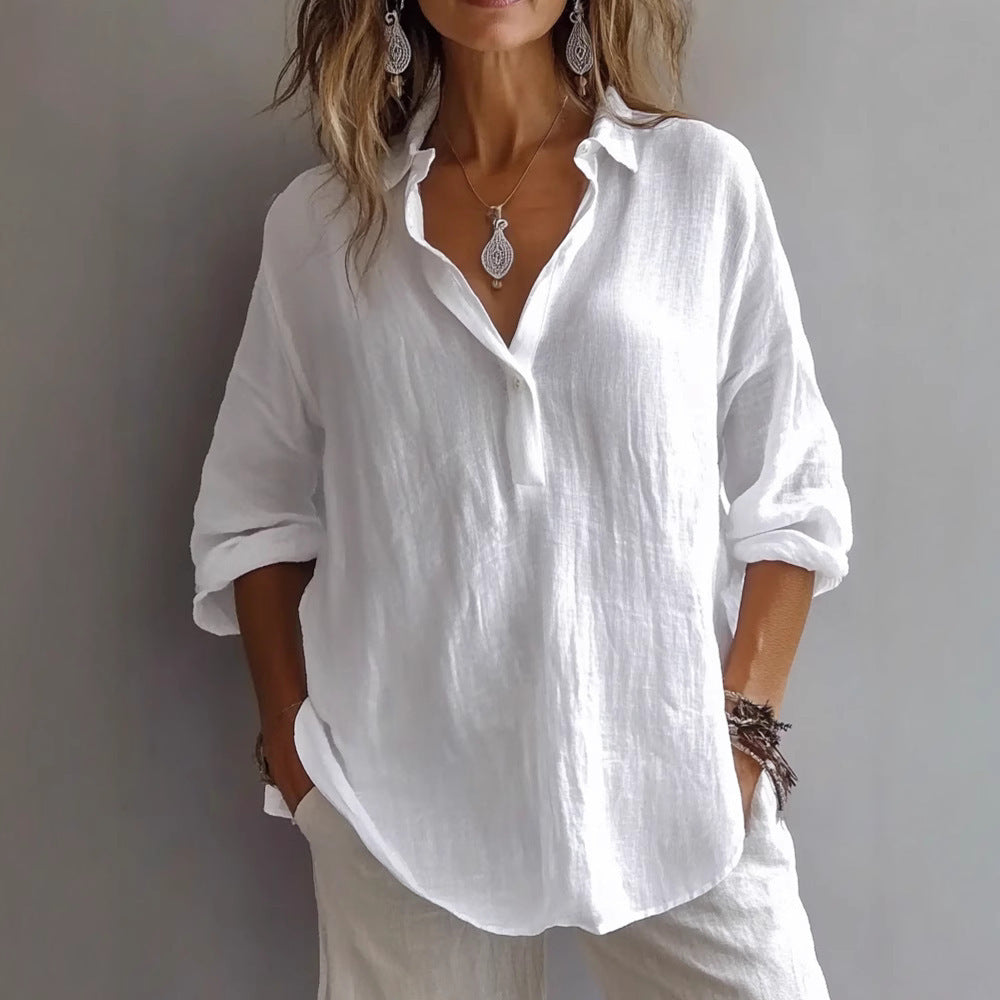 Lily | Casual Relaxed Fit Button Placket Shirt