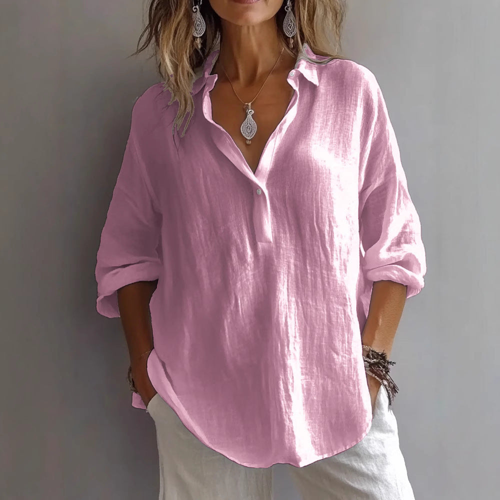 Lily | Casual Relaxed Fit Button Placket Shirt