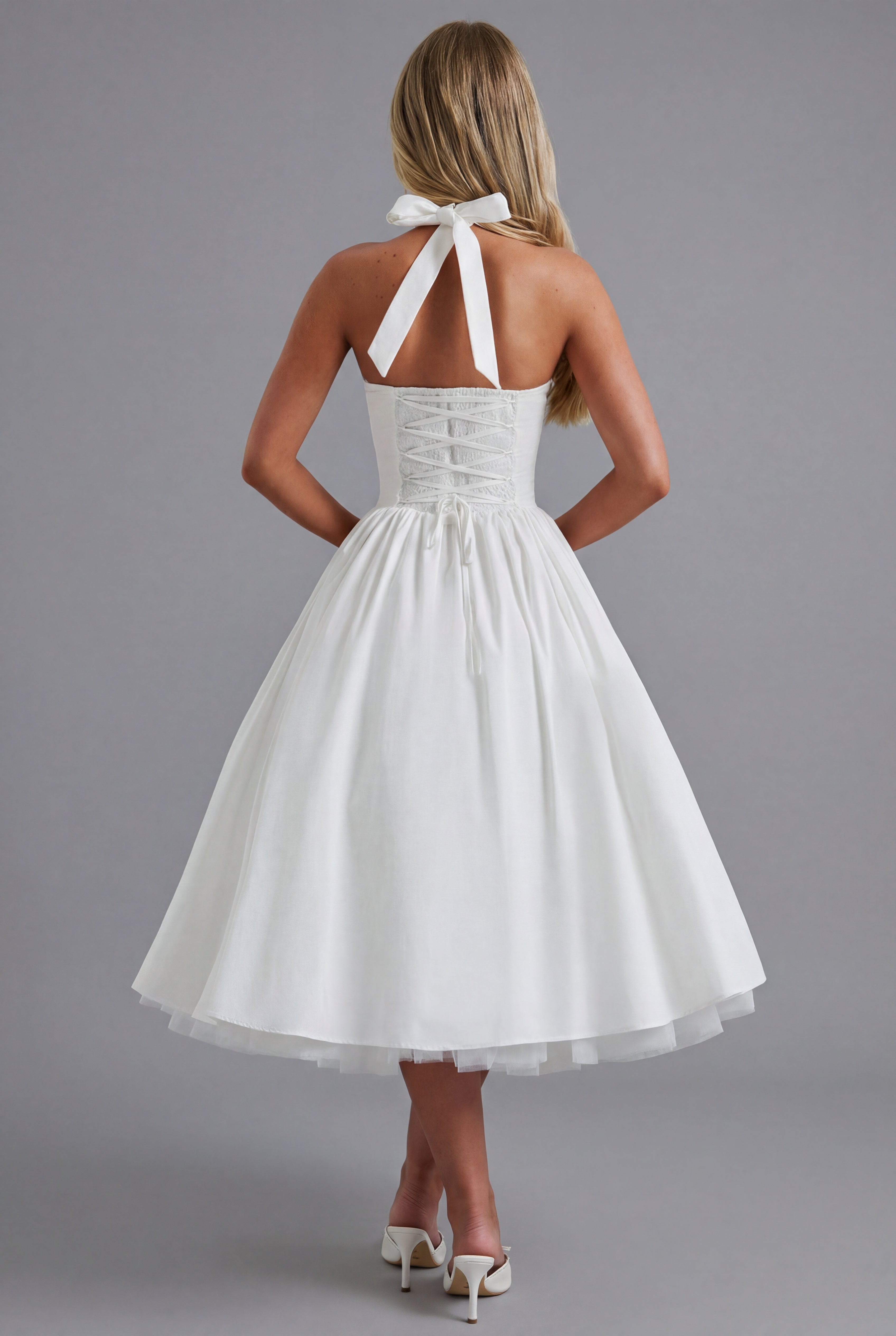 Women's Midi Dress – Stretch-Crepe A-Line Evening | Amelia 3