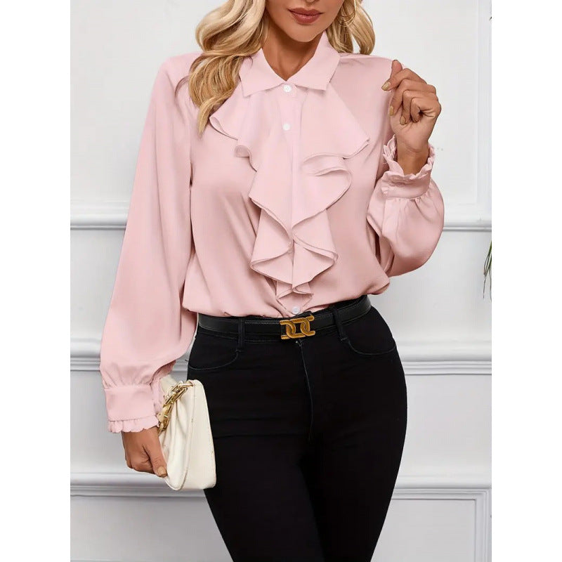 Isla | Ruffle Detail Elegant Blouse Relaxed Fit Top
