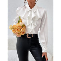 Isla | Ruffle Detail Elegant Blouse Relaxed Fit Top