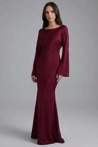 Elara | Satin Maxi Evening Dress Fluid Fit Formal Gown