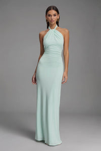 Harper | Sculptural Halterneck Maxi Dress Jersey Bodycon Fit