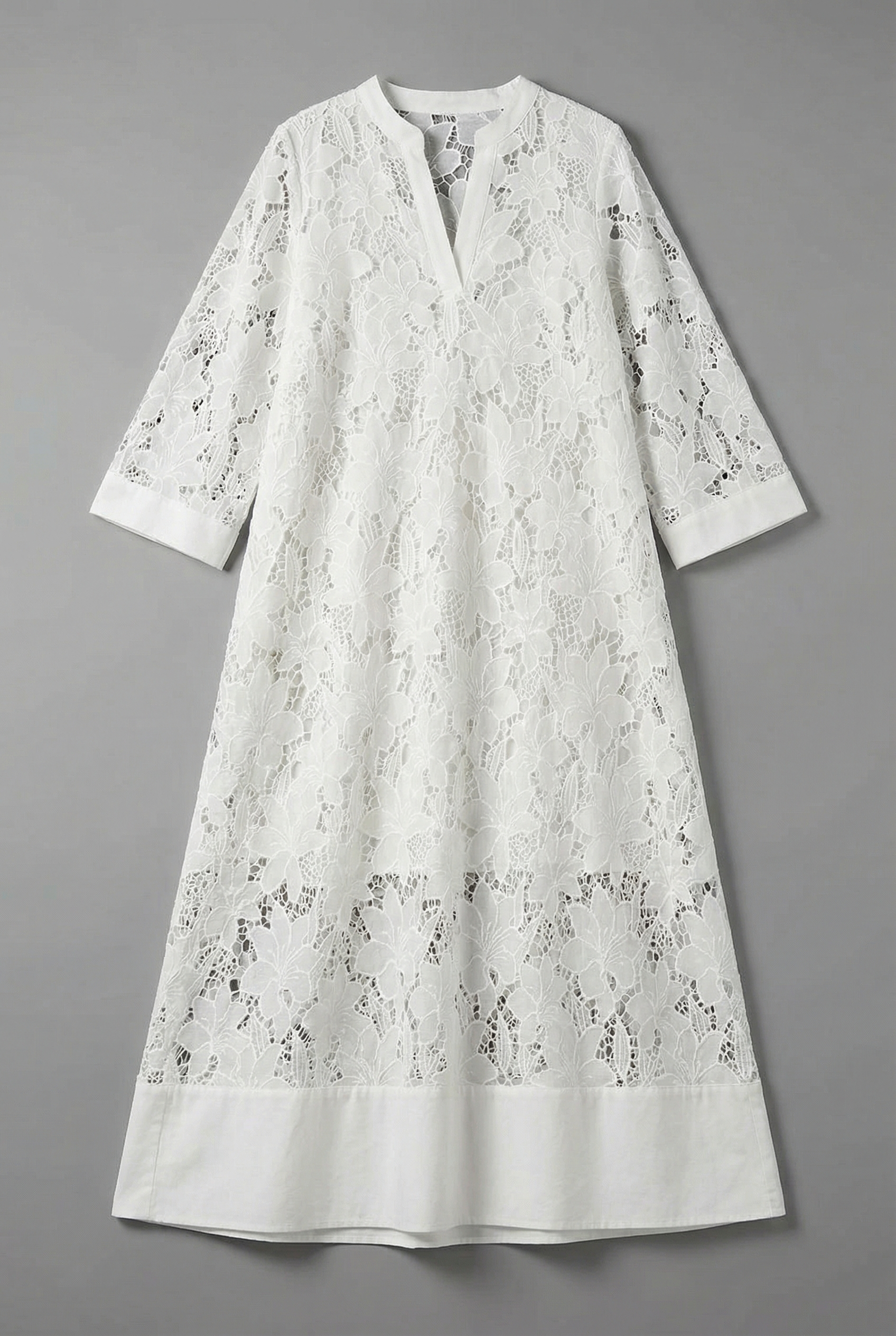 Women's Caftan Dress – Floral Lace A-Line Resort Wear | Amelia 4
