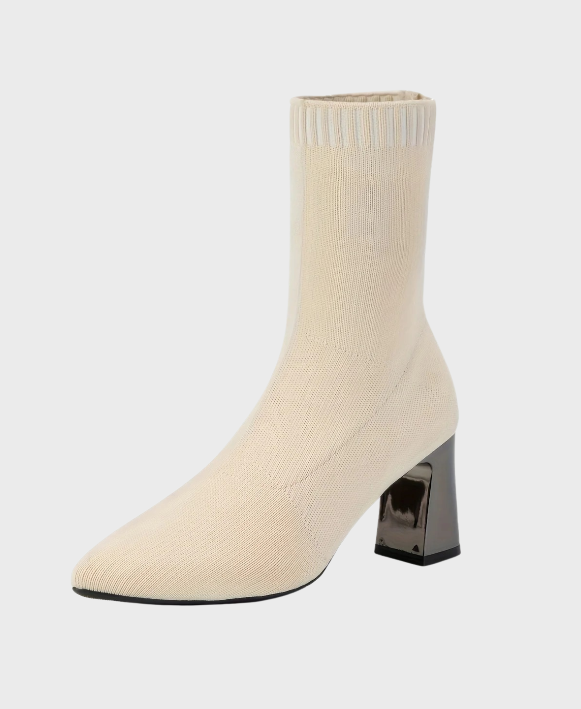 Women's Sock Boots – Ribbed Knit Mid-Calf Elegant | Amelia 10