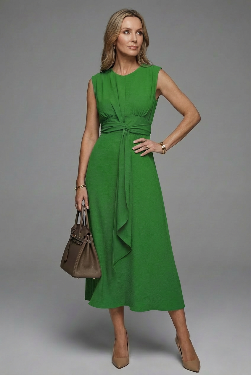 Women's Midi Dress – Crepe A-Line Elegant Evening | Amelia 5