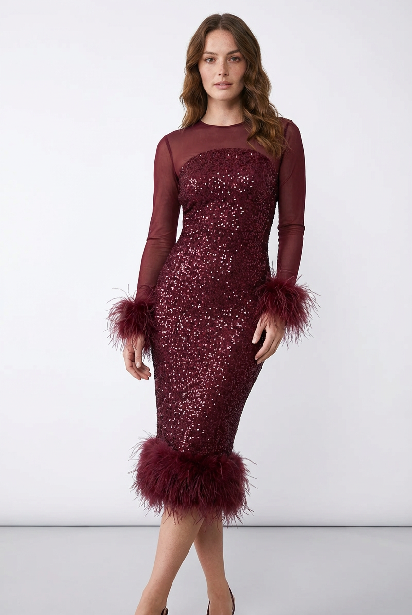 Women's Cocktail Dress – Sequined Mesh Form-Fitting Evening | Amelia 2