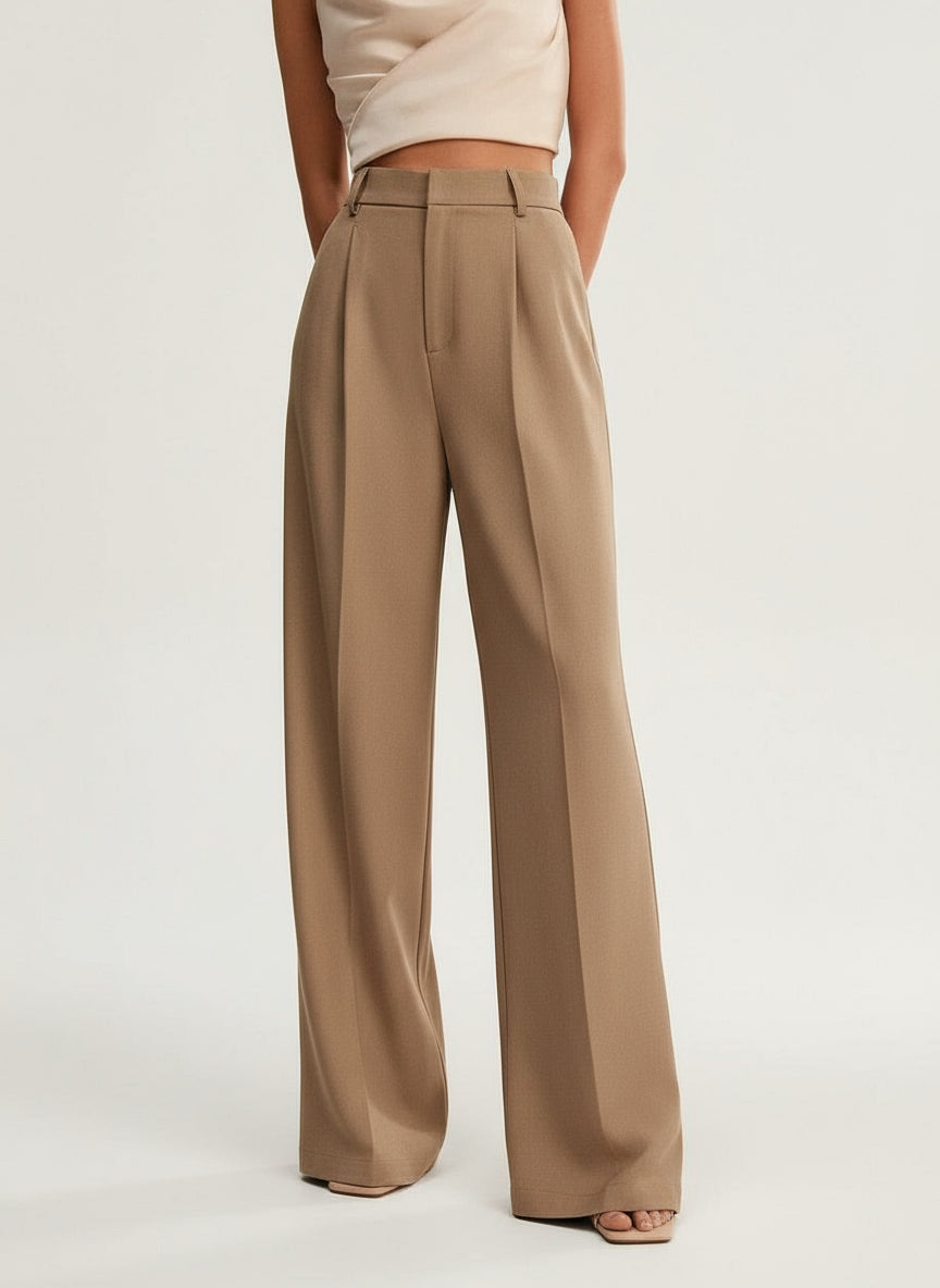 Emma | High Waist Tailored Smart Wide Leg Trousers