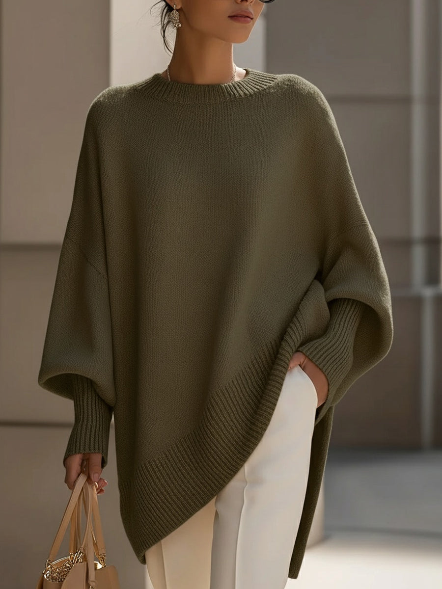 Women's Oversized Casual Jumper in Olive
