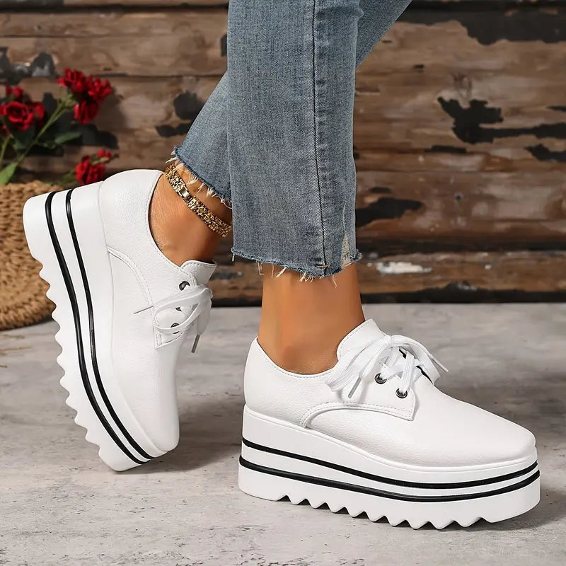 Women's Orthopaedic Platform Casual Trainers in White