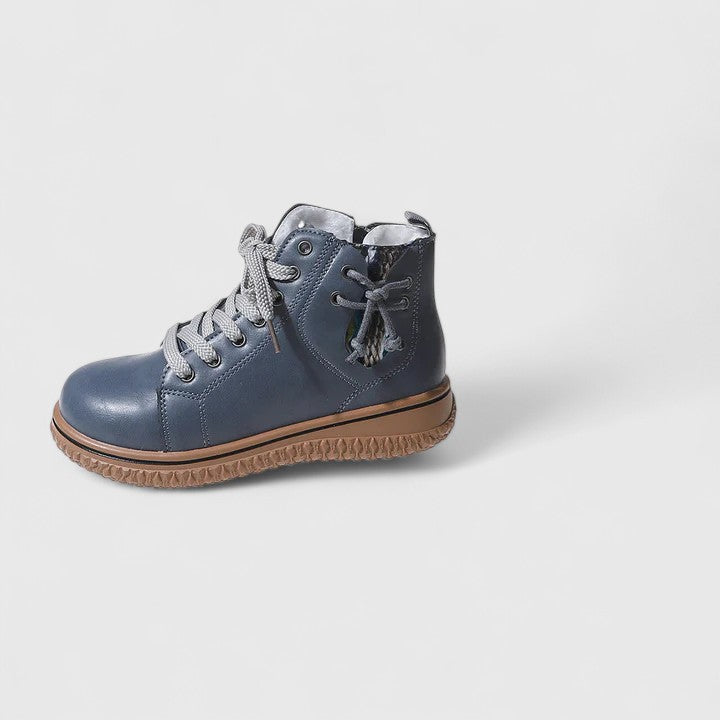 Women's Lace-Up Casual Ankle Boots in Blue